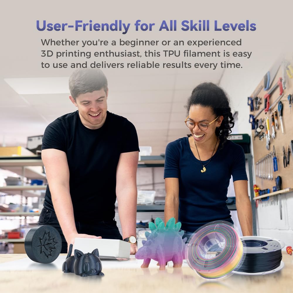 VOXELAB TPU Filament 1.75mm, Flexible & Durable 3D Printer Filament, Soft Elastic PLA TPU 95A, High Strength & Wear Resistant, 1KG Spool (2.2lbs), Burnt Titanium – from Flashforge Family Brand Voxelab