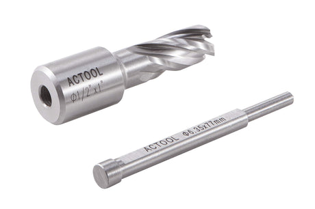 ACTOOL 1/2" Diameter × 1" Depth of Cut HSS ANNULAR Cutter with 3/4'' Weldon Shank ACTOOL