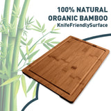 MelBell Bamboo Cutting Board Set Of 3 for Kitchen - Wooden Chopping Boards with Juice Groove - Wood Serving Board for Meat, Vegetables, Cheese MelBell