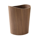 BISOZER Wood Trash Can, Round Stackable Wastebasket, Natural Wood Garbage Recycling Bin for Bathrooms, Powder Rooms, Kitchens, Home Offices (B-Dark Wood) BISOZER
