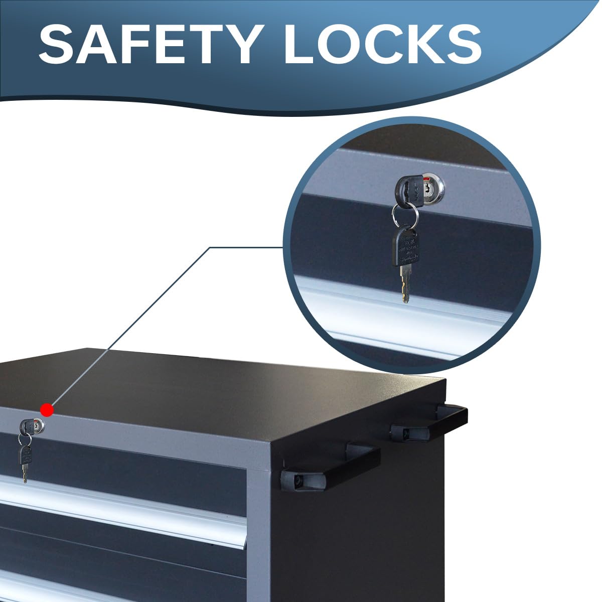 JZD Metal Garage Storage Cart with 4 Locking Drawers JZD