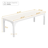 6.56 FT Conference Table, Super Sturdy Large Rectangle Meeting Seminar Table for 6-8 Person, Long Business Tables, 1 Pc White Trggivs