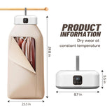 Portable Clothes Dryer，Mini Laundry Dryers with Remote Control, Small Compact Foldable Electric Drying Machine with Dry Bag for Travel,RV, Home,Apartment Rolitwils