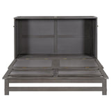 Harper & Bright Designs Murphy Bed Queen Cabinet Built-in USB Charging Station and Large Storage Drawer, Hidden Guest Cube Chest Beds for Bedroom/Living Room/Apartment Gray Harper & Bright Designs