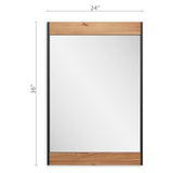 Barnyard Designs 24x36 Wooden Farmhouse Wall Mirror - Modern Rustic Metal and Wood Frame Mirror for Bathroom Vanity, Brown Barnyard Designs