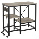 Becuddler 20/30/37 Gallon Fish Tank Stand with Charging Station, 30.7 x 13.8 Metal Aquarium Stand with 3-Tiers Adjustable Storage Shelves, 6-Legs Reptile Terrarium Stand, 400 LBs Becuddler