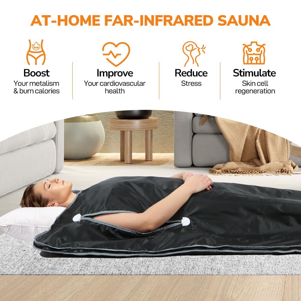 Panana Sauna Blanket for Detoxification Portable Far Infrared Sauna Calm Your Body and Mind for Home Detox Relaxation, 113-176℉, 20-60 Minutes Timer