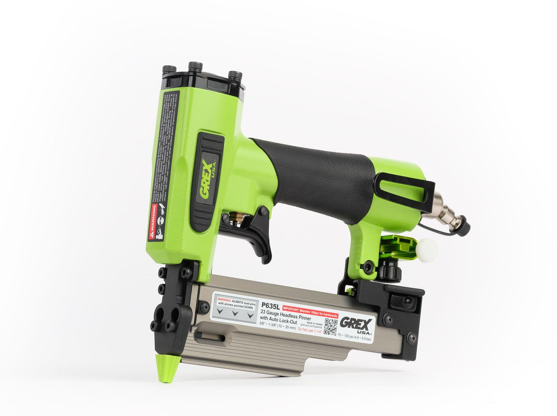 Grex P635L - 23 Ga Headless Pinner w/Auto Lock-Out & Edge Guide - WoodArtSupply