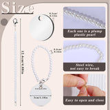 JNENERY Round Sublimation Key Chains Blanks, 60PCS Sublimation Keychain Blanks Bulk, Sublimation Charm Accessories for Cup, MDF Blank Double Sided with Plastic Pearl Chain for DIY and Craft JNENERY