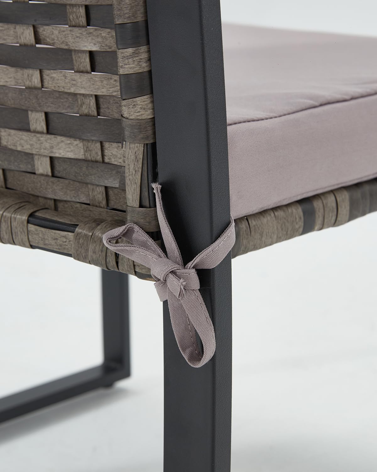 Bezseller 3 Pieces Patio Furniture Set, Outdoor Rattan Bistro Set with Coffee Table, Durable Steel Frame with Strapped Cushions for Garden, Balcony, Poolside, Backyard Bezseller