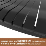 MUPATER Outdoor Rocking Chair Set 3-Piece Patio Wooden Rocker Bistro Set with Foldable Table and Curved Seat, Black MUPATER