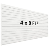 Neoaider Slatwall Panel 8 FT x 4 FT, Interlocking Slat Wall Paneling, Wall Mounted PVC Wallpanel, Suitable for Garage Storage and Organizer, Slatwall Board, Shelves - White Neoaider