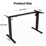 ESpefy Standing Desk Frame- Stand Up Desk Adjustable Frame for 43''-70'' Tabletop, Sit Stand Desk Legs, Ergonomic Electric Standing Desk Base Desk Base with Smart Controller System (Frame Only) Black ESpefy