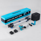 KEZERS Laser Level with Tripod,3 x 360 Self Leveling Laser Level, Green Laser Level Line Tool for Picture Hanging,Construction,Remote Controller,Rechargeable Battery,L-Bracket & Carry Pouch Included KEZERS