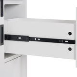 AOPNOMU 24’’ Inch White Bathroom Vanity Set - MDF+Metal Construction, with Sink,with Sliding Barn Doors and 2 Drawers, Freestanding Bathroom Vanities,White AOPNOMU