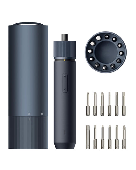 HOTO Electric Screwdriver Rechargeable, 3.6V Cordless Screwdriver Set USB-C, 3 Torque Settings, 1500mAh Battery, LED Light & 12 S2 Metal Bits for Furniture/Electrical Repairs HOTO