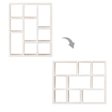 SOFE Small White Shadow Box with Shelves, Wall Shelving Unit 9-Compartments, Freestanding or Wall Mounted Curio Cabinet, Knick Knack Display Shelf, Wood Floating Cube Shelves for Wall, Collectibles SOFE