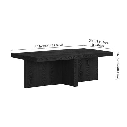 Henn&Hart Elna Coffee Table, 44" Wide, Black - WoodArtSupply