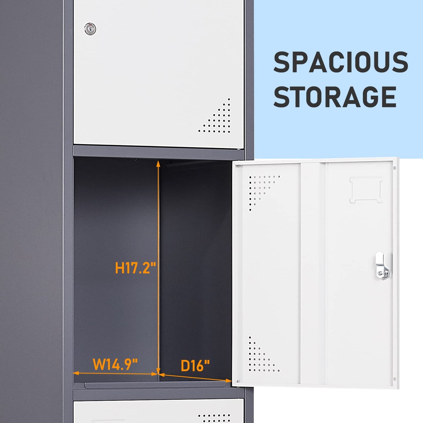 MIIIKO Metal Storage Lockers, 4 Door Large Locker for Employees, School, Gym, Home Office Storage Cabinet with Keys - WoodArtSupply