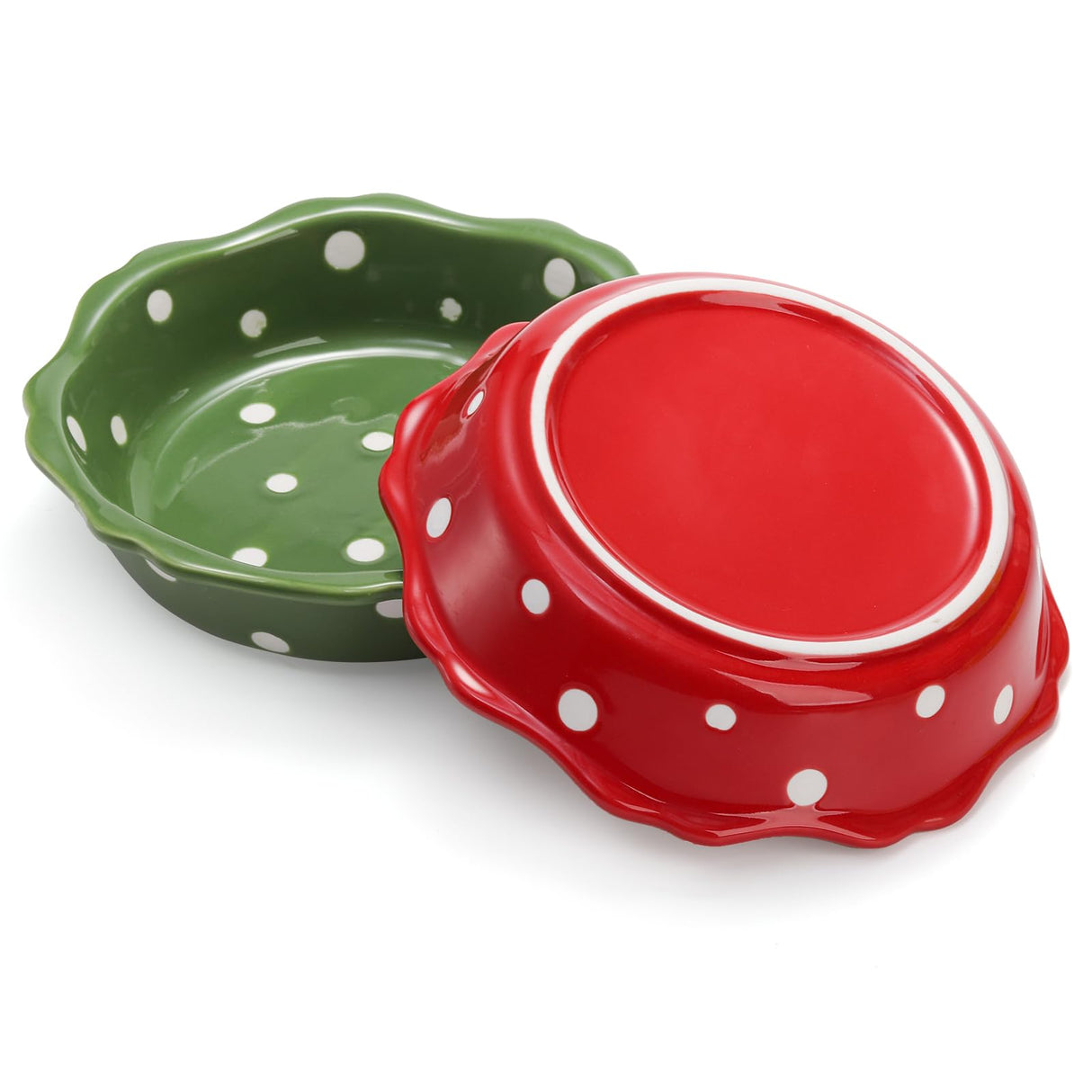 AVLA 4 Pack Ceramic Mini Pie Pans, 6 Inch Small Baking Pie Dish Plate, 10 oz Individual Deep Dish Pie Plate, Kitchen Bakeware Pot Pie Pans for Quiches, Tarts, Puddings, Apple Pecan Pie, Oven Safe AVLA