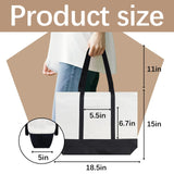 OKBA 10 PCS Stylish canvas tote bags for women,blank large size tote bag With zipper,sublimation tote bag with pockets OKBA