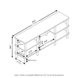Furinno Turn-N-Tube 3-Tier Multipurpose Wide Shelf TV Stand, French Oak Grey/Black Furinno