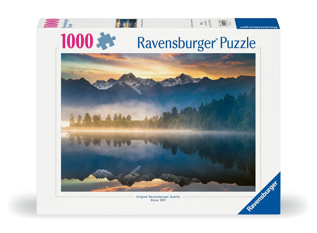 Ravensburger Lake Matheson, New Zealand 1000 Piece Jigsaw Puzzle for Adults | Unique, Pieces | Anti-Glare Surface | FSC Certified, Eco-Friendly | Amazon Exclusive Ravensburger
