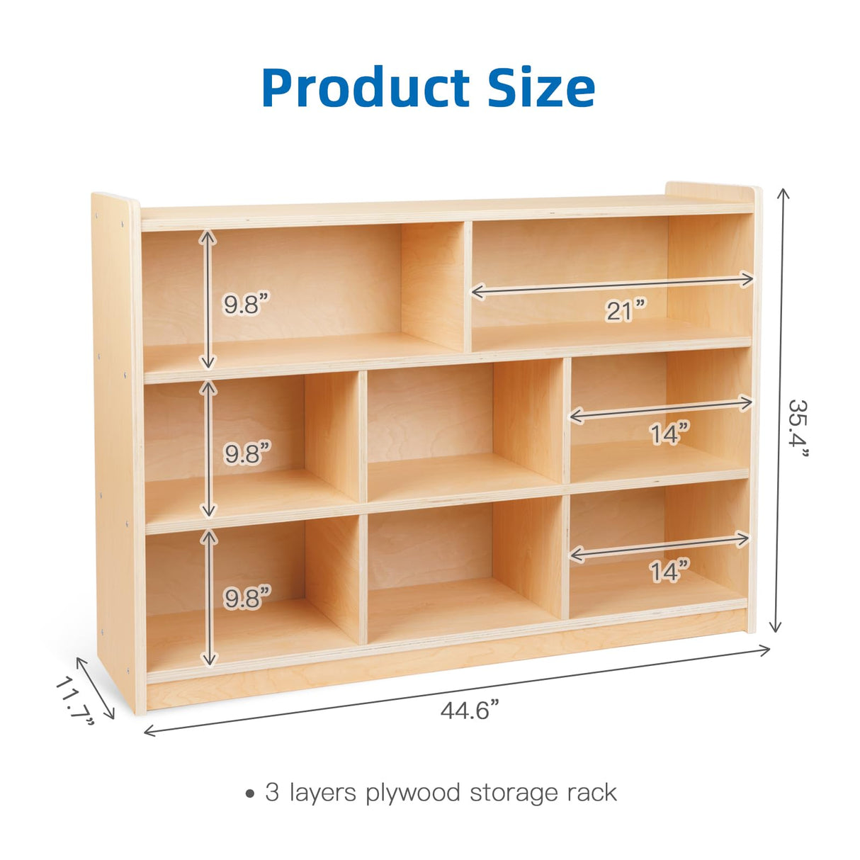 Montessori 8-Section Wooden Toy Organizer and Storage Cabinet for Kids Room OOOK
