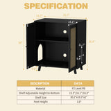 MOOLIVE Cat Litter Box Enclosure, Hidden Cat Litterbox Furniture with Storage, Wooden Cat House with Adjustable Shelf and Cat Scratcher Mats, Cat Washroom for Bedroom, Living Room, Black MOOLIVE