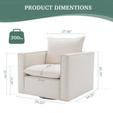 COLAMY Swivel Accent Chair Set of 2, Upholstered Arm Chair with Plump Back Pillow, Round Swivel Barrel Modern Sofa Chair for Living Room/Bedroom COLAMY