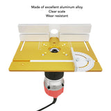 Aluminium Router Table Insert Plate, Metal Router Lift System DIY Router Table for Woodworking Benches Router Plate Wood Tools Milling Trimming Focket