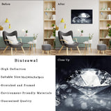 Biuteawal Diamond Wall Art Black White Canvas Print Shining Diamonds Painting Fashion Picture Modern Artwork Home Decor for Living Room Bedroom Bathroom Framed Ready to Hang Biuteawal