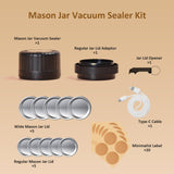 Fully Automatic Mason Jar Vacuum Sealer Kit - Auto Stop Mason Jar Vacuum Sealer Kit, Jar Vacuum Sealer for Mason Jars, Jar Vacuum Sealer, A Must-Have for Canned Foods Pantry Canning Pickling HTPOW