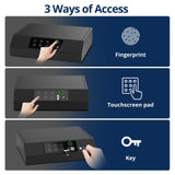 NIANPU Gun Safe for Handgun,Biometric Gun Safe for Pistols,Quick-Access Firearm Safety Fingerprint/Key Pad/Key Gun Lock Box for Home Bedside Nightstand Car NIANPU