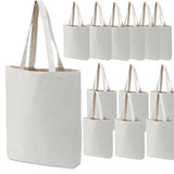 GiftExpress Pack of 26 Canvas Tote Bag Bulk, Cotton Totes for Embroidery, Crafting , DIY Projects, Bridesmaids Totes, Reusable Grocery Shopping Bags, 13 x 11 Inch(26 Pack) GiftExpress