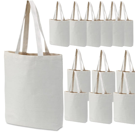 GiftExpress Pack of 26 Canvas Tote Bag Bulk, Cotton Totes for Embroidery, Crafting , DIY Projects, Bridesmaids Totes, Reusable Grocery Shopping Bags, 13 x 11 Inch(26 Pack) GiftExpress