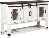Signature Design by Ashley Valebeck Farmhouse Dining Room Server or Buffet, White & Brown Signature Design by Ashley