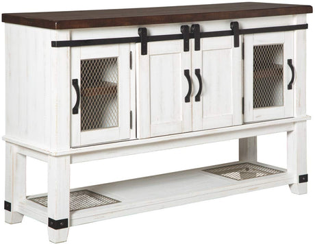 Signature Design by Ashley Valebeck Farmhouse Dining Room Server or Buffet, White & Brown Signature Design by Ashley