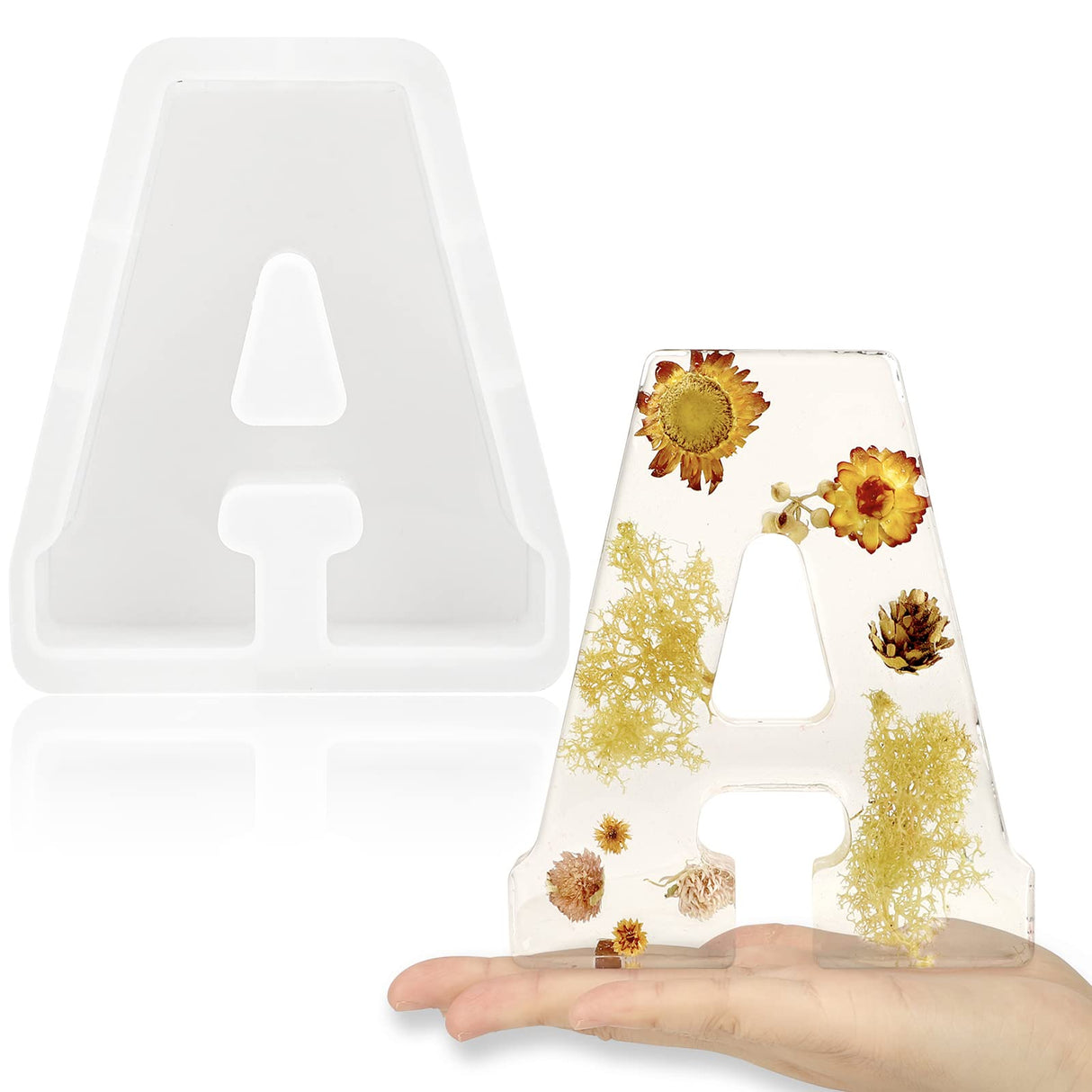 Gartful 7 Inch Large Letter Molds for Resin, 3D A Capital Alphabet Epoxy Resin Mold, A to Z Thick Resin Letter Molds for Making Letters, Word Sign Art, DIY Crafts, Making Cake, Party Home Decor Gartful