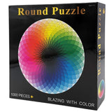 Moruska 1000 Piece Puzzles for Adults Teen - Gradient Color Rainbow Large Round Jigsaw Puzzle Difficult and Challenge Moruska