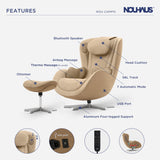 Nouhaus NOU Campo Heated Massage Chair,Full Body Massaging Zero-Gravity Leisure Recliner with Low-Noise 3D Massage and Dual Sound Systems Modern Massage Chairs (Mellow Sand) Nouhaus