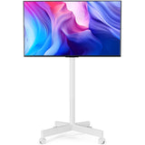 HOLMAXD Mobile TV Cart Rolling TV Stand for 23-65 Inch Screen Outdoor TV up to 110 lbs, Height Adjustable Portable TV Cart with Wheels and Tilt Mount, Outdoor TV Stand Mount, Max VESA 400x400mm, White HOLMAXD