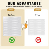 VEOFEMLEA Peg Board Combination Kit, 4 Pegboards with 20 Accessories, Pegboard Wall Organizer for Office, Nursery & Home Storage, Key Holder, 25.6"x25.6" – Nail-Free Installation（White） VEOFEMLEA