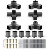 YEOOE Pergola Brackets 4x4 (Actual: 3.5x3.5 in), 4 Pack 3-Way Right Angle Corner Brackets with 2 Pack 4-Way Pergola Brackets, Powder Coated Pergola Hardware for Lumber Pergola Gazebo Sunroom Carport YEOOE