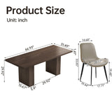 QEZEOM 9-Piece Modern Dining Table Set, 66.93" Rectangular Kitchen Table with 8 Chairs, Long Dining Room Table for Living Room, Office, Easy Assembly, Oak QEZEOM