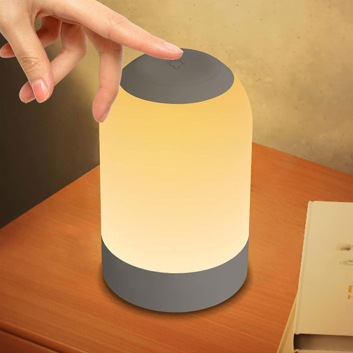 G Keni Touch Bedside Night Lamp, Baby Nursery Night Light for Kids Adults, Egg Lights with Timer, Dimmable Small Mini Lamp for Nightstand/Bedroom/Living Room, USB Rechargeable, White/Natural/Warm G Keni