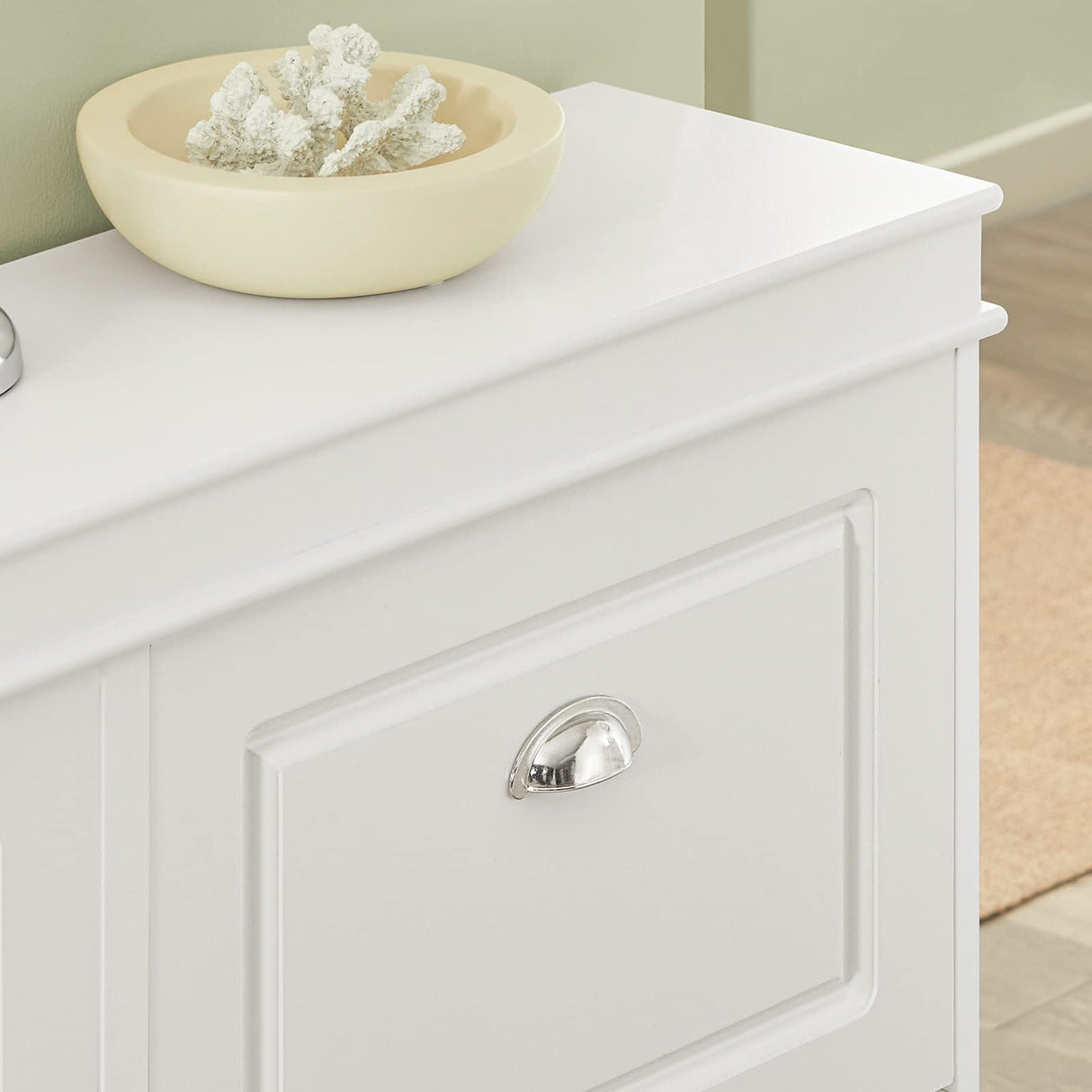 Haotian White Shoe Cabinet with 4 Flip Drawers, Large Freestanding Shoe Rack, Modern Shoe Organizer for Entryway, Hallway, Entance FSR79-W Haotian