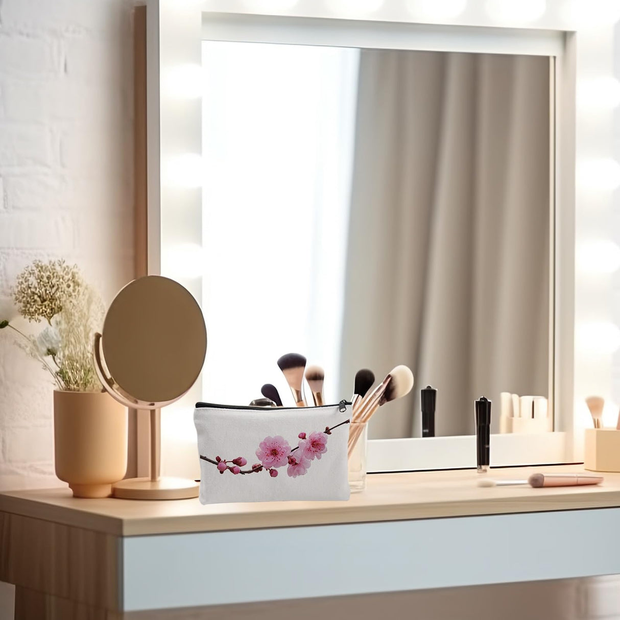 15 pcs Sublimation Blanks Makeup Bags Bulk, Black Zipper Canvas Pencil Bag,Polyester Tote Bags for Sublimation DIY Craft OKBA