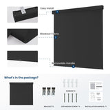 100% Blackout Roller Shades Cordless Blinds for Indoor Windows,Free-Stop Window Shades Pull Down,Thermal Insulated Fabric UV Protection,Blackout Window Guard Blinds for Home,Office,Black,34" W x 72" H Dephora