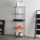 Home Basics Wire Shelving Storage Unit (5 Tier, Grey) Home Basics